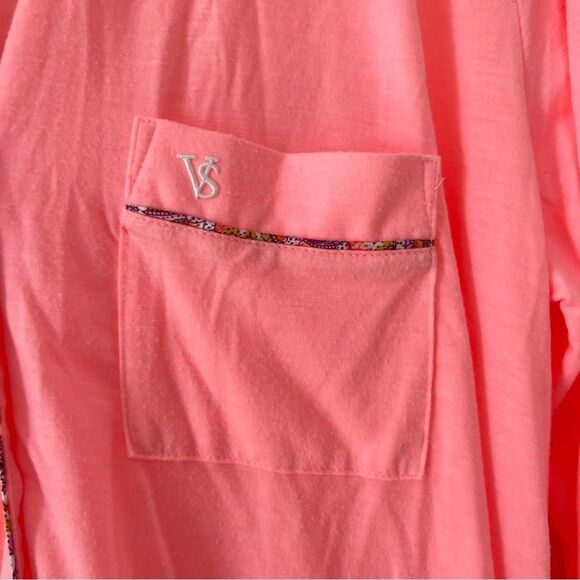 Victoria's Secret Pink Long Sleeve Buttoned Down NightGown‎ Pajamas Dress - Picture 5 of 7